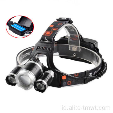 T6 LED Baterai Tinggi Baterai Tersi ulang Headlamp Adventure